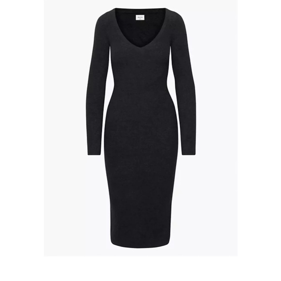 Wilfred Black V Neck Sweater Dress - Picture 4 of 6